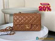 Colestore Chanel Classic Flap Bag Brown Gold Hardware Size 20cm - 1