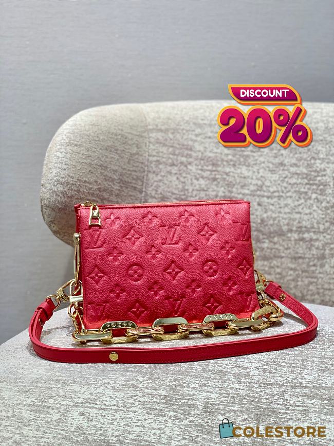 Louis Vuitton Coussin PM Bag Red Size 20×16×12cm - 1