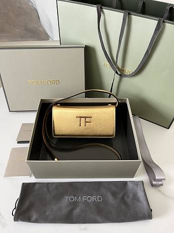 Colestore Tom Ford Mini Leather Gold Bag 19 X 10.5 X 3 CM
