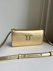 Colestore Tom Ford Mini Leather Gold Bag 19 X 10.5 X 3 CM - 2