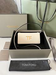 	 Colestore Tom Ford Mini Leather White Bag 19 X 10.5 X 3 CM - 4