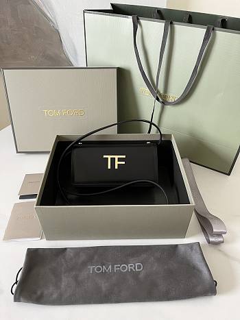 	 Colestore Tom Ford Mini Leather Black Bag 19 X 10.5 X 3 CM