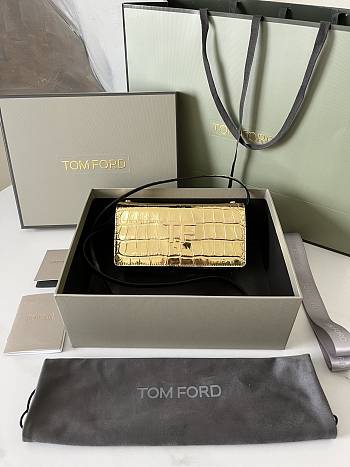 	 Colestore Tom Ford Mini Croco Gold Bag 18*9*3cm