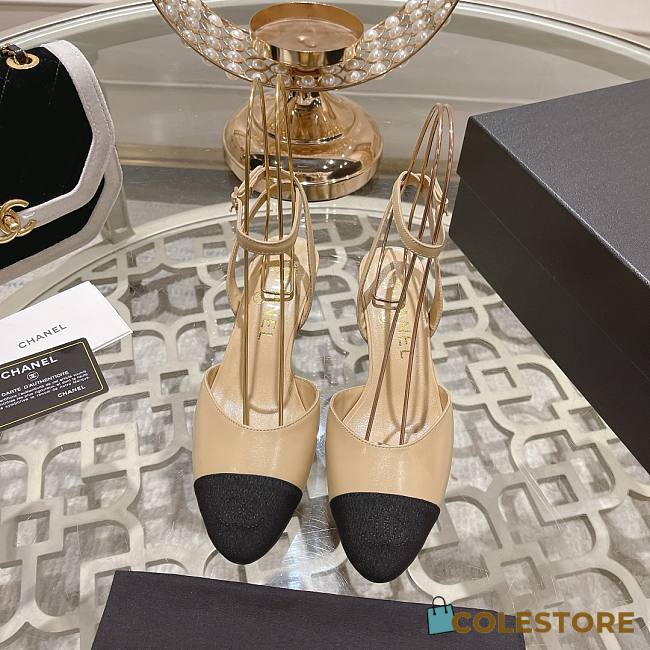 	 Colestore Chanel Sling Back Beige 5cm - 1