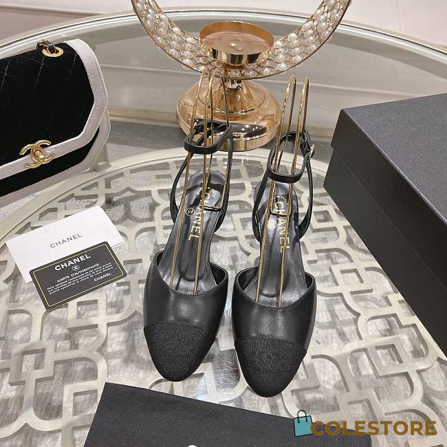 	 Colestore Chanel Sling Back Black 5cm - 1