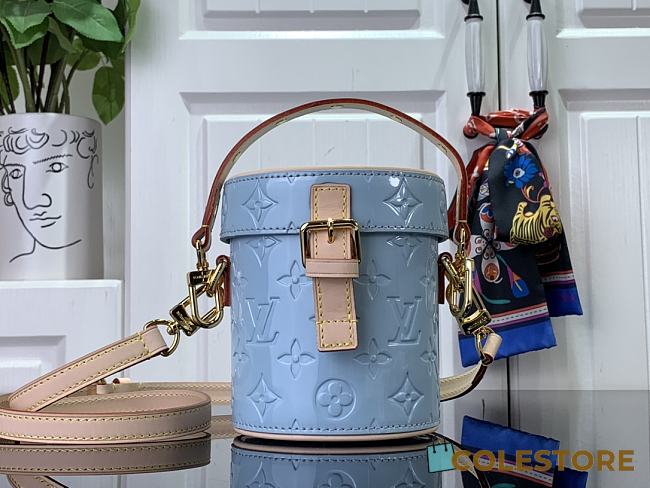 Colestore Louis Vuitton Monogram Vernis M24099 Blue Size 12.0 x 14.2 x 12.0 - 1