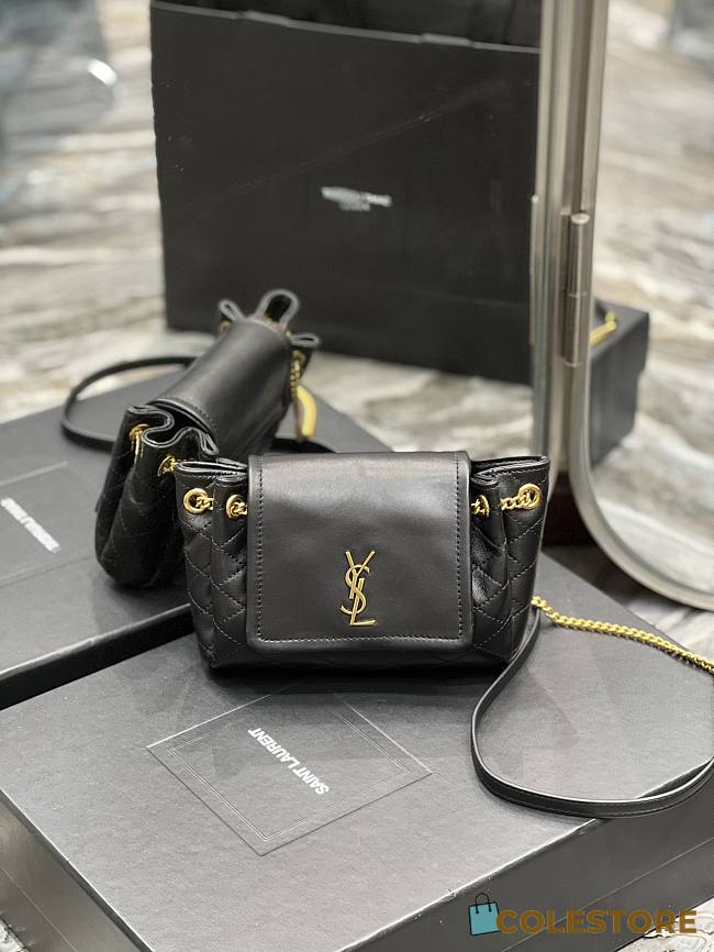 Colestore YSL Mini Nolita In Lambskin Black Size 18x13x6cm - 1