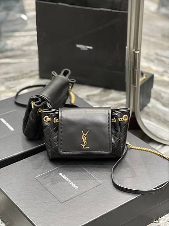 Colestore YSL Mini Nolita In Lambskin Black Size 18x13x6cm