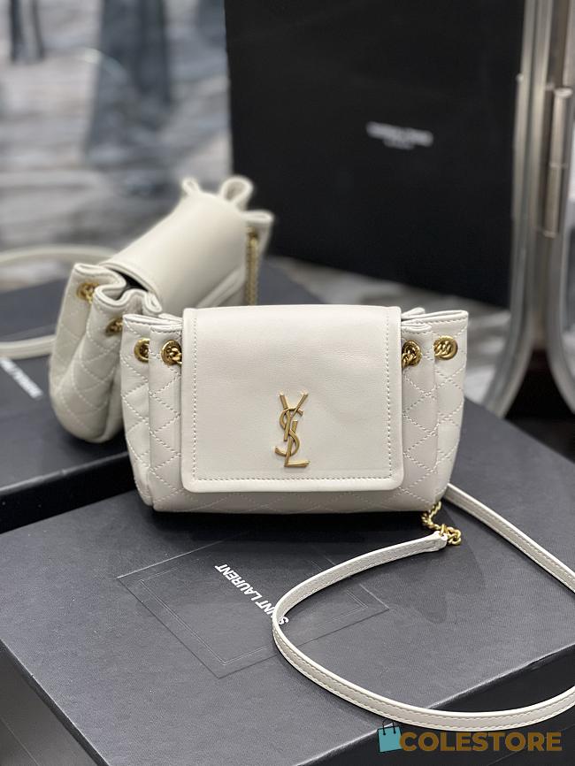 	 Colestore YSL Mini Nolita In Lambskin White Size 18x13x6cm - 1
