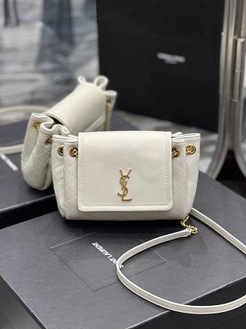 	 Colestore YSL Mini Nolita In Lambskin White Size 18x13x6cm