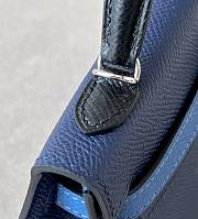 Hermes Kelly Mini Blue Size 19*6*12cm - 3