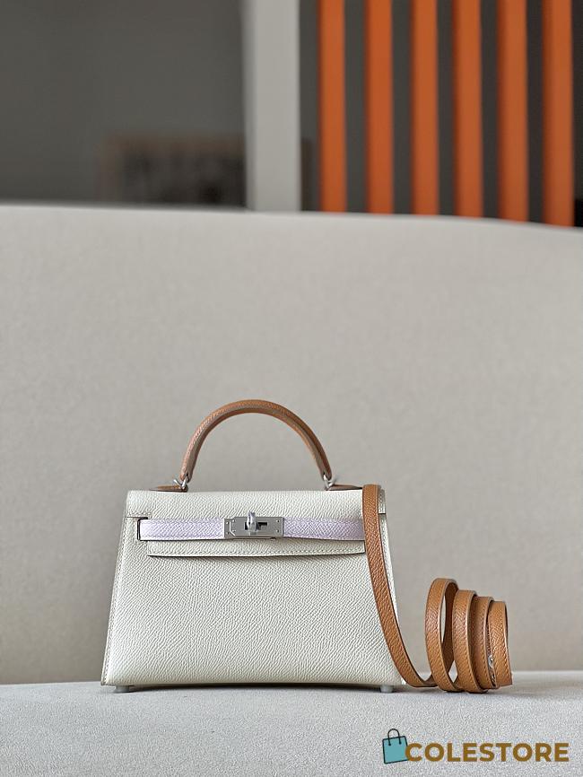 Hermes Kelly Mini White Size 19*6*12cm - 1