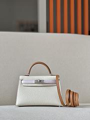 Hermes Kelly Mini White Size 19*6*12cm - 1