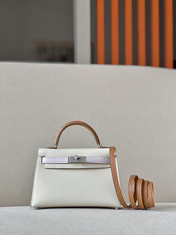 Hermes Kelly Mini White Size 19*6*12cm
