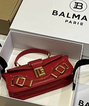 Colestore Balmain Blaze Clutch Bag In Smooth Leather Red - 4
