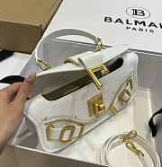 	 Colestore Balmain Blaze Clutch Bag In Smooth Leather White - 2