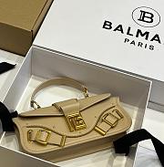 	 Colestore Balmain Blaze Clutch Bag In Smooth Leather Beige - 5