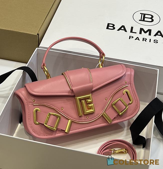 	 Colestore Balmain Blaze Clutch Bag In Smooth Leather Brown 26 - 1