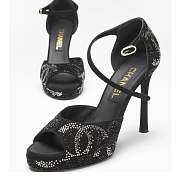 Colestore Chanel Sandals In Suede Black 10.5cm  - 1
