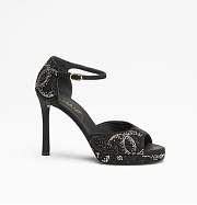 Colestore Chanel Sandals In Suede Black 10.5cm  - 2