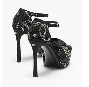 Colestore Chanel Sandals In Suede Black 10.5cm  - 4
