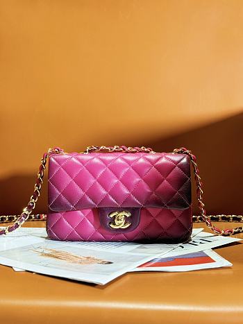 Colestore Chanel CF Small Pink Ombre Lambskin Bag Size 20cm