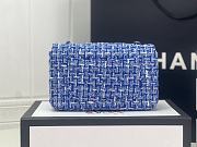 Chanel Flap Bag Tweed & Silver-Tone Metal Blue & White 25cm - 4