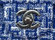 Chanel Flap Bag Tweed & Silver-Tone Metal Blue & White 25cm - 3