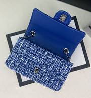 Chanel Flap Bag Tweed & Silver-Tone Metal Blue & White 25cm - 2