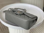 Colestore Chanel Classic Flap Bag Grey Silver Hardware Size 20cm - 5