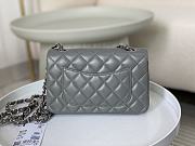 Colestore Chanel Classic Flap Bag Grey Silver Hardware Size 20cm - 3