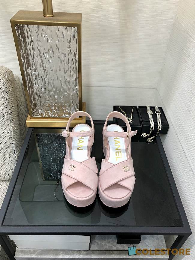Colestore Chanel Sandals Velvet Pink - 1