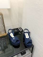 	 Colestore Chanel Sandals Velvet Blue - 6