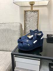 	 Colestore Chanel Sandals Velvet Blue - 4