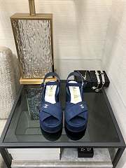 	 Colestore Chanel Sandals Velvet Blue - 3