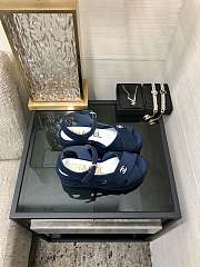 	 Colestore Chanel Sandals Velvet Blue - 2