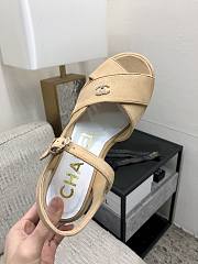 	 Colestore Chanel Sandals Velvet Beige - 4