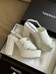 Colestore Chanel Sandals White Patent  - 5