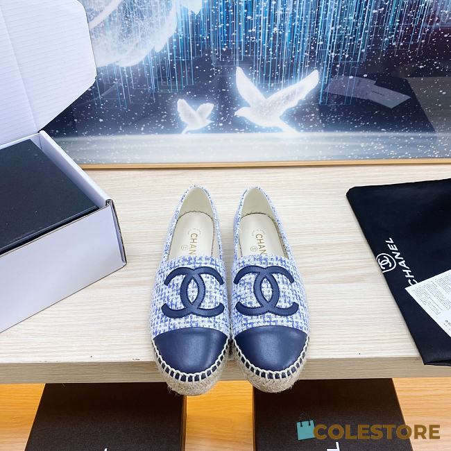 	 Colestore Chanel Logo Fabric Blue Size 34-41 - 1