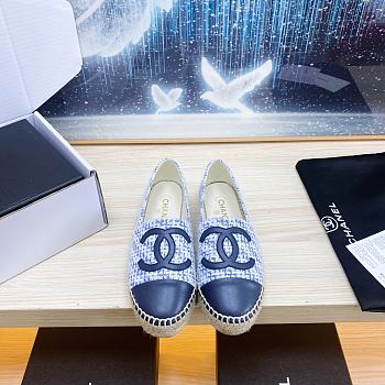 	 Colestore Chanel Logo Fabric Blue Size 34-41