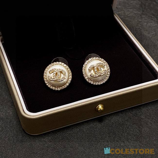 	 Colestore Chanel Earrings White - 1