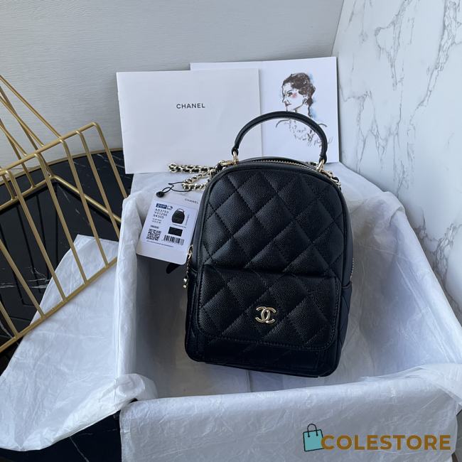 Colestore Chanel Black Backpack Size 18×13×9cm - 1