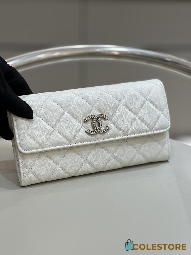 Colestore Chanel 23A Wallet White 19-3-10cm - 1