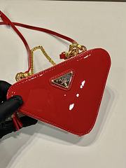 Colestore Prada Triangular Patent Leather Mini Pouch Red 15x10x5cm - 5