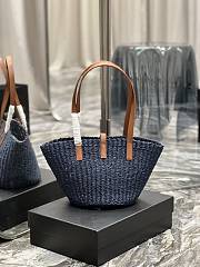 	 Colestore YSL Panier Tote Bag Medium Blue Size 44×20×21cm - 3