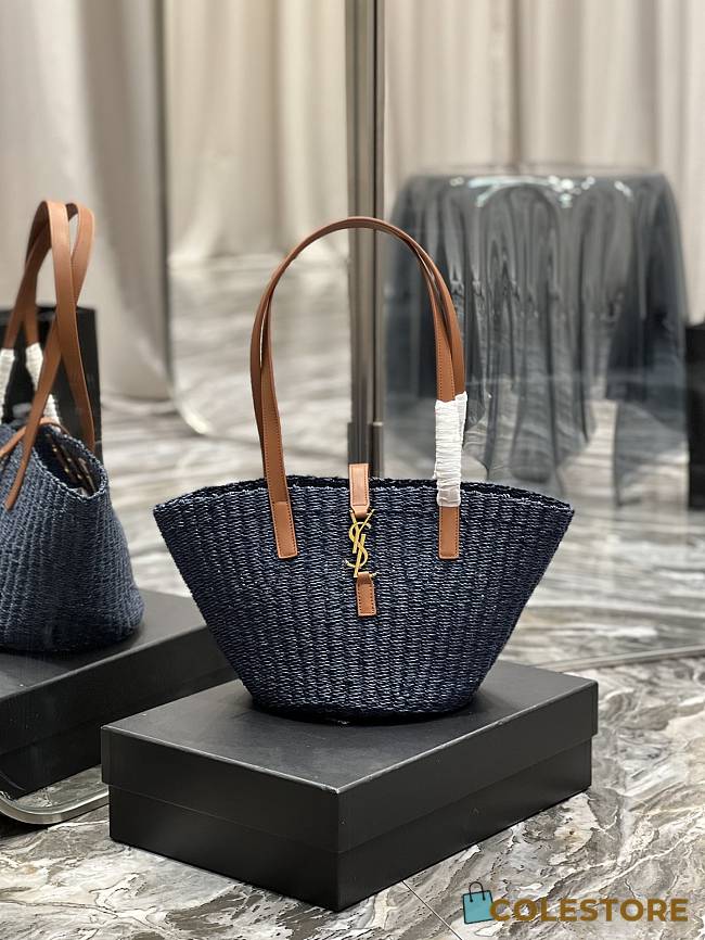 	 Colestore YSL Panier Tote Bag Medium Blue Size 44×20×21cm - 1