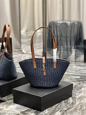 	 Colestore YSL Panier Tote Bag Medium Blue Size 44×20×21cm