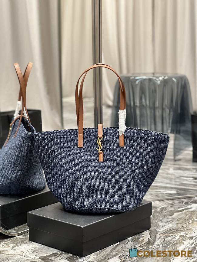 	 Colestore YSL Panier Tote Bag Large Blue Size 55×31×28cm - 1