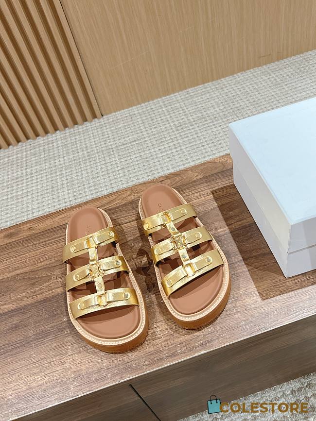 	 Colestore Celine Slipper Gold Size 35-40 - 1