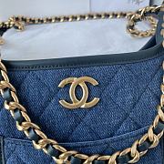	 Colestore Chanel Hobo Denim Blue Size 24 × 22 × 6 cm - 4